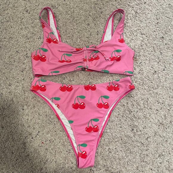 Tunnel Vision Cherry Drawcord Bikini Set - Picture 4 of 5